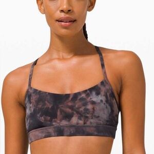 Lululemon Flow Y Bra Nulu *Light Support | Diamond Dye Graphite Grey Pink sz 8